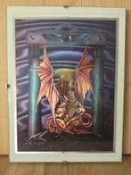 Metallic illustratie van een draak, Antiek en Kunst, Ophalen of Verzenden