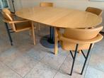 Leolux eetkamertafel met 4 Leolux stoelen, Huis en Inrichting, Tafels | Eettafels, 50 tot 100 cm, Ophalen of Verzenden, Zo goed als nieuw