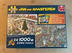 Jan van Haasteren Puzzel 2x1000 + Stickers, Ophalen of Verzenden, 500 t/m 1500 stukjes, Gebruikt