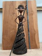 Metalen Beeld Sculptuur Afrikaans met speer 47 cm, Ophalen of Verzenden, Gebruikt