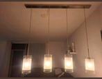 Hanglamp met 4 melkglazen kelken, 50 tot 75 cm, Ophalen of Verzenden, Zo goed als nieuw, Glas