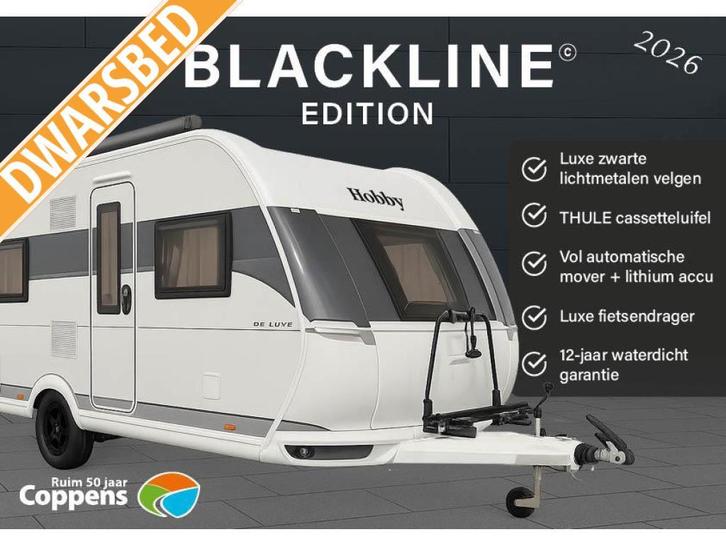 Hobby On Tour 390 SF 2026 BLACKLINE ACTIE!!!, Caravans en Kamperen, Caravans, Bedrijf, tot en met 4, 750 - 1000 kg, Treinzit, Hobby