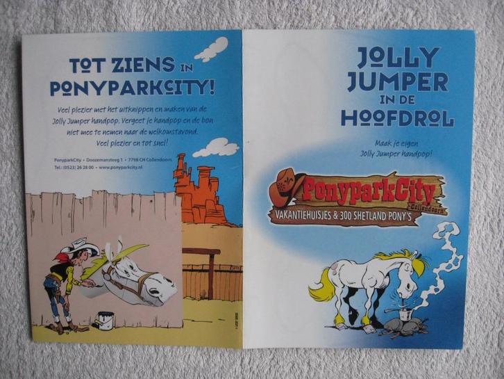 knutselkaart Jolly Jumper in de Hoofdrol (PonyparkCity), Verzamelen, Stripfiguren, Nieuw, Overige typen, Overige figuren, Ophalen of Verzenden