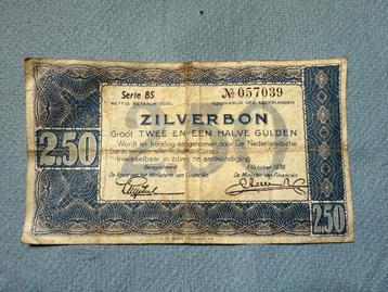 Bankbiljet 2,50 gulden 1938 Zilverbon beschikbaar voor biedingen