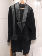 Vintage 80's  NOS nappa leer met suède lange jas maat M, Kleding | Dames, Ophalen of Verzenden, Nieuw, Maat 38/40 (M), Bruin