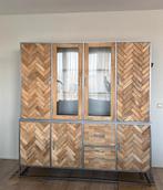 Buffetkast en boekenkast. Mango hout, Ophalen, Zo goed als nieuw, 25 tot 50 cm, 200 cm of meer