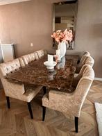 Richmond Eettafel Conrad (Gold) + 6 Stoelen, Huis en Inrichting, Tafels | Eettafels, Ophalen, 50 tot 100 cm, Zo goed als nieuw