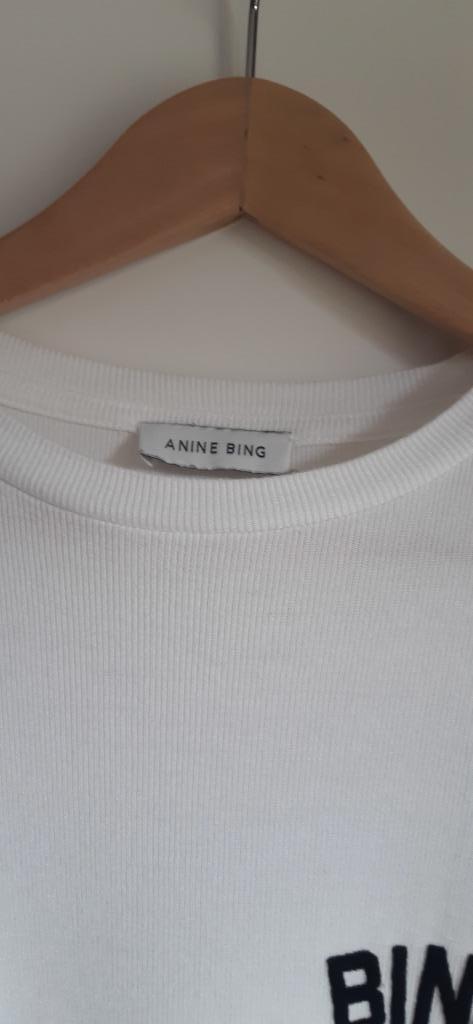 Rib shirt by ANINE BING, maat L, zgan, Kleding | Dames, T-shirts, Zo goed als nieuw, Maat 42/44 (L), Wit, Korte mouw, Ophalen of Verzenden