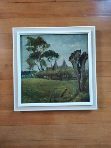 Landschap olieverf gesigneerd beschikbaar voor biedingen