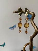 Citrien facet zilver beschermt welvaart geluk voorspoed TIP, Sieraden, Tassen en Uiterlijk, Oorbellen, Geel, Nieuw, Ophalen of Verzenden