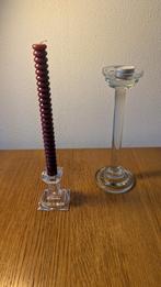 Set of 2 candle holders – kristallen & glass kandelaar, Ophalen of Verzenden, Kristal