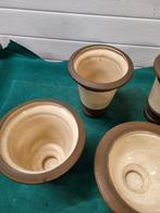 bloempotten bruin creme vijf stuks, Tuin en Terras, Bloempotten, Ophalen of Verzenden, 'T Olde Gre-j, Info@toldegrej.nl, Endepoelstraat 20f Didam