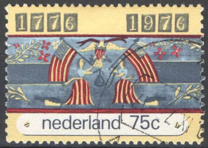 Nederland NVPH nr 1091 gestempeld Onafhankelijkheid VS 1976, Postzegels en Munten, Postzegels | Nederland, Gestempeld, Na 1940