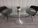 Eettafel glas, Huis en Inrichting, Tafels | Salontafels, Ophalen, Gebruikt, 100 tot 150 cm, Glas