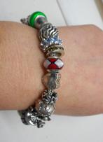 Zilveren Amora armband met 25 zilveren bedels nr.032, Verzenden, Zo goed als nieuw, Met bedels of kralen, Zilver