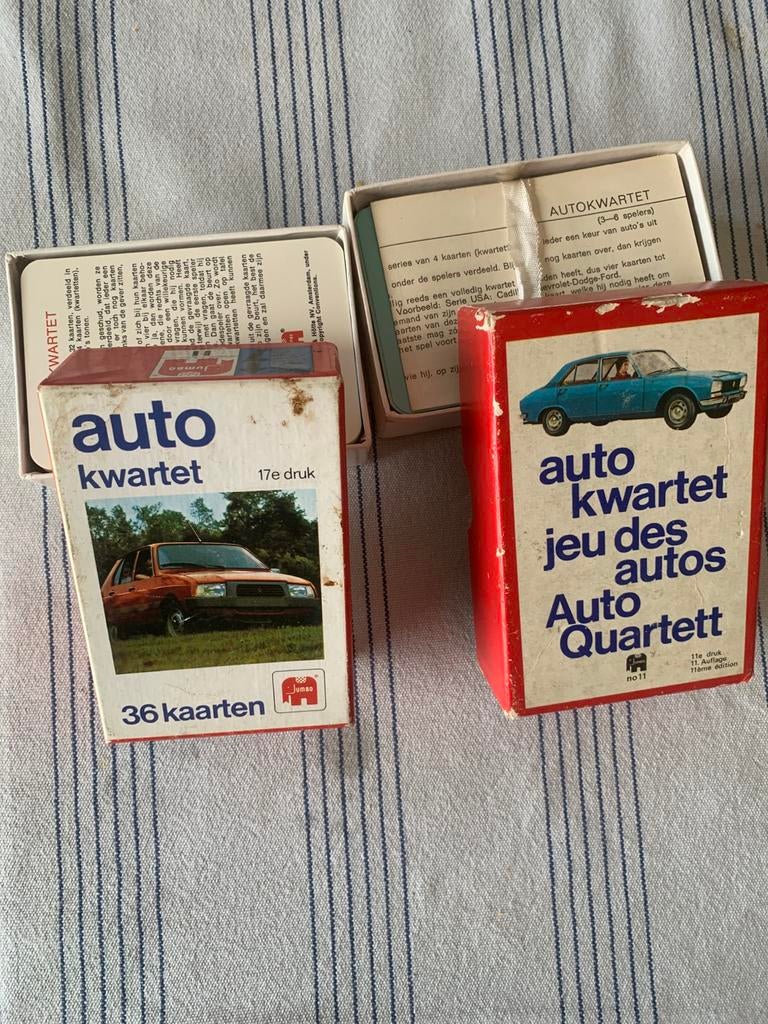 Vintage autokwartet 2 x compleet 1979/1963, Verzamelen, Speelkaarten, Jokers en Kwartetten, Ophalen of Verzenden, Gebruikt, Kwartet(ten)