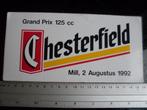 sticker chesterfield grand prix 125cc mill 1992 motorcross, Verzamelen, Merk, Zo goed als nieuw, Verzenden