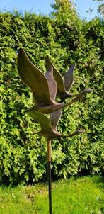 3 VLIEGENDE ZWANEN / bronzen beeld /, Huis en tuin decoratie Marie, Nieuw, Info@huisentuindecoratiemarie.nl, Peize