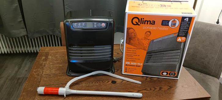 Qlima SRE 3230 TC-2  Petroleumkachel + Garantie +pomp + doos, Huis en Inrichting, Kachels, Zo goed als nieuw, Vrijstaand, Petroleumkachel