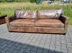 Stoere industriële bank bruin leer + BEZORGING