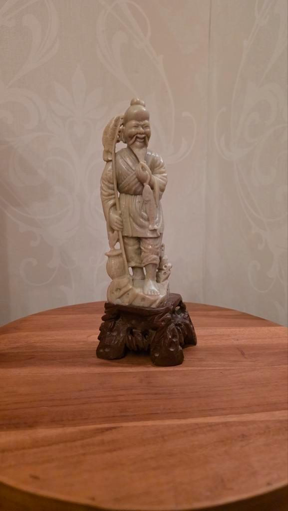 Antiek Speksteen Beeld - Visserman, Antiek en Kunst, Kunst | Beelden en Houtsnijwerken, Verzenden