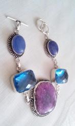 zilver armband met multi edelstenen, Sieraden, Tassen en Uiterlijk, Overige kleuren, Verzenden, Nieuw, Met edelsteen