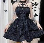 Punk Gothic Jurk met Choker, tm XL, Kleding | Dames, Verzenden, Nieuw, Zwart, Boven de knie