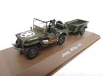 Modelauto Leger Jeep Willys MB met aanhanger 1:43 Verzamelen, Ophalen of Verzenden, Gebruikt, Auto, Overige merken