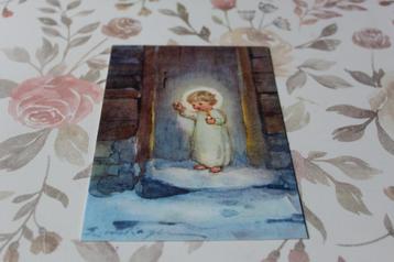 Kerst Postkaart - Kleine Engel met Kaars in Deuropening, CH beschikbaar voor biedingen