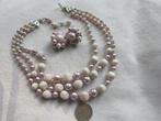 11. Schitterende oude ketting+clipoorbellen, Japan, 36/42 cm, Sieraden, Tassen en Uiterlijk, Antieke sieraden, Ophalen, Overige materialen