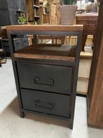 Ladekast industrieel, 2 lades, mixed wood, stoer, kast, 1 of 2 laden, Nieuw, Metaal, Minder dan 100 cm
