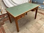 vintage eiken bureau met 2 laden, Ophalen, Gebruikt, Bureau