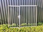 Heras poort hekwerk gegalvaniseerd, Tuin en Terras, Ophalen, Gebruikt, IJzer, Spijlenhekwerk