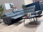 ZGAN Henders en Hazel Busan Hoekbank - Antraciet - 285 x 225, Huis en Inrichting, Banken | Bankstellen, Ophalen, Microleer industrieel elektrische relaxfunctie hoekbank leer