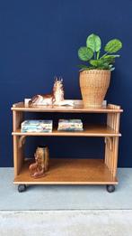 Vintage trolley, bamboe bijzettafel, tv meubel, tafeltje, Ophalen, Overige materialen, Gebruikt, Vintage