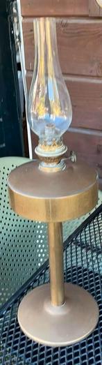 olielamp met glaasje H50cm voet dia 15cm, Antiek en Kunst, Antiek | Lampen, Ophalen