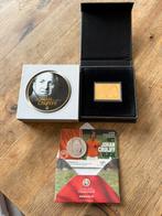 Johan Cruyff gouden postzegel plus munt, Ophalen of Verzenden, Goud