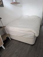 Twijfelaar bed met opbergruimte + matras (incl. liftmechanis, Ophalen, Wit, 140 cm, Zo goed als nieuw
