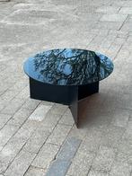 Salontafel Karwei Nora zwart metaal glas rond, 50 tot 100 cm, Rond, Ophalen of Verzenden, Zo goed als nieuw
