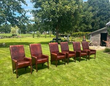 6 Schapenleren Eetkamerstoelen met Armleuning beschikbaar voor biedingen