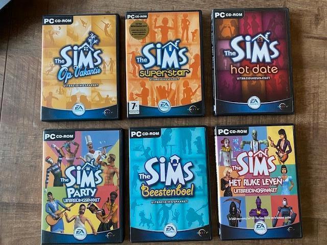 The SIMS, 6 stuks uitbreidingspakketten, Spelcomputers en Games, Games | Pc, Zo goed als nieuw, Simulatie, 1 speler, Vanaf 12 jaar
