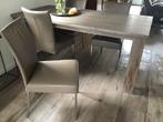 4 eetkamer stoelen, Huis en Inrichting, Stoelen, Ophalen, Overige kleuren, Leer, Zo goed als nieuw