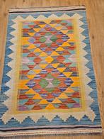 Handgeweven oosterse wollen kelim 129x87, Info@SlatsAntiek.nl, Crème, 100 tot 150 cm, Vof Slats Antiek