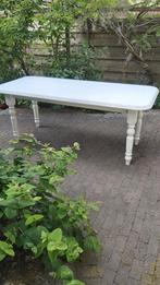 Eettafel wit, brocante, landelijk, gedraaide poter., Ophalen, Gebruikt, 50 tot 100 cm, Vijf personen of meer