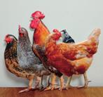 Kippen en haan relief reclamebord van metaal wandbord deco, Info@deconoord.nl, Deco Noord, Nieuw, Ophalen of Verzenden