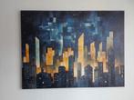 Abstracte skyline op linnen, Print, 125 cm of meer, Zo goed als nieuw, Ophalen