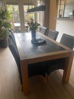 Tafel met stoelen, Huis en Inrichting, Tafels | Eettafels, Ophalen, Gebruikt, 150 tot 200 cm, 200 cm of meer
