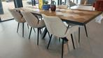 Showroommodel Serena Eetkamertafel Eiken visgraat, Ophalen, 50 tot 100 cm, Vijf personen of meer, Rechthoekig