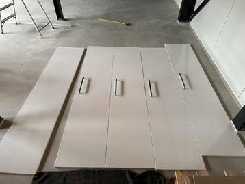 Ikea Pax Deuren 5 deuren 4 mer handgrepen hoogglans wit - afbeelding 4