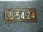 Kentekenplaat licenseplate Michigan 1951 USA, Verzenden, Gebruikt, Auto's